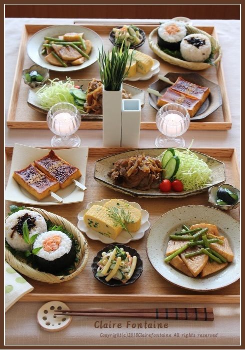 生姜焼きと おにぎりと 副菜 Clairefontaine