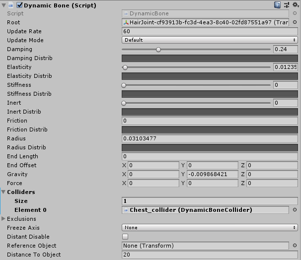 Vrchatでvroidモデルのおっぱいに触れるようにする 髪やスカートが身体を貫通しないようにするdynamic Boneの設定について Recollection