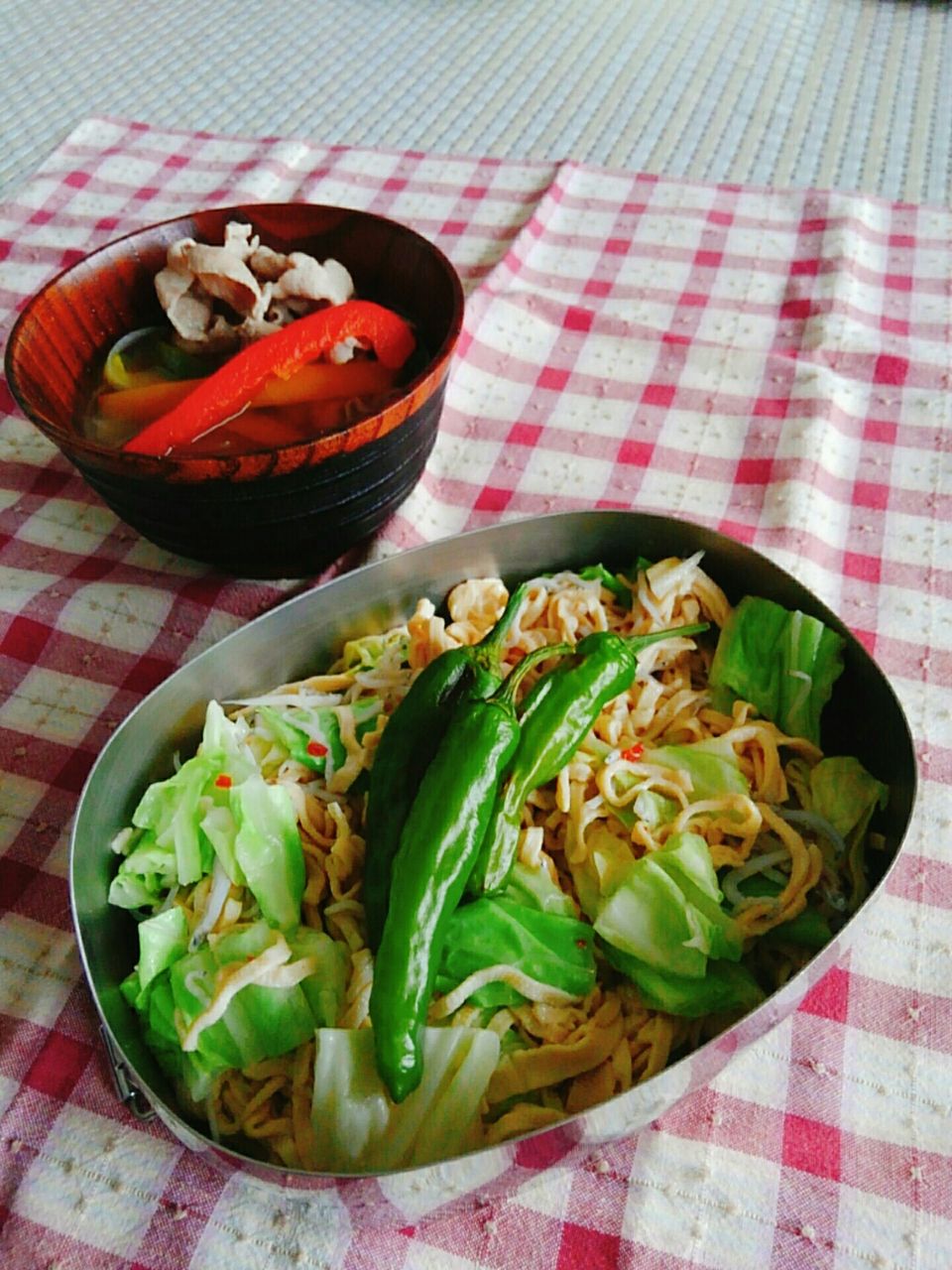 19 06 10 月 豆干絲 トーカンスー のヘルシーペパロンチーノ弁当 お弁当と散歩の手帳