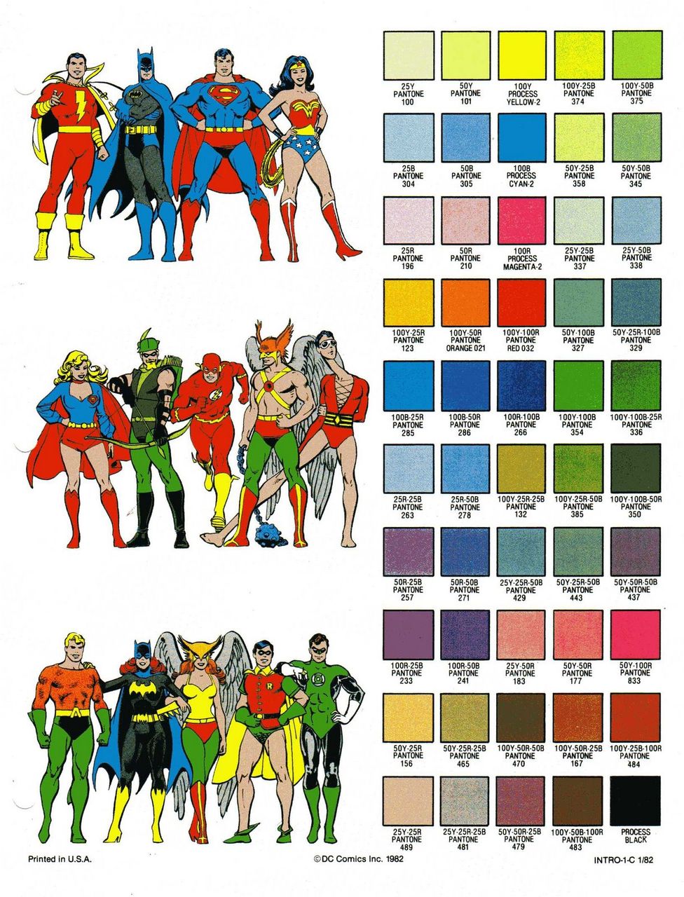 80年代アメコミヒーローの色ってどんな色 Pantoneのカラーコードで抽出してみた きよおと Kiyoto