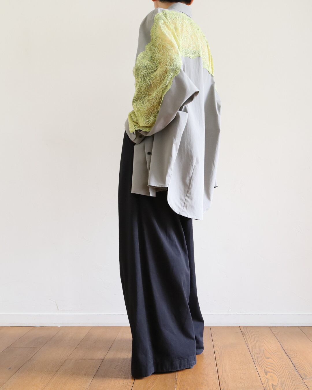 Dries Van Noten 洗練 オーバーサイズ オーキッド シャツドレス DRIES VAN NOTEN ~ レースが可愛いオーバーサイズシャツ : CLOSET