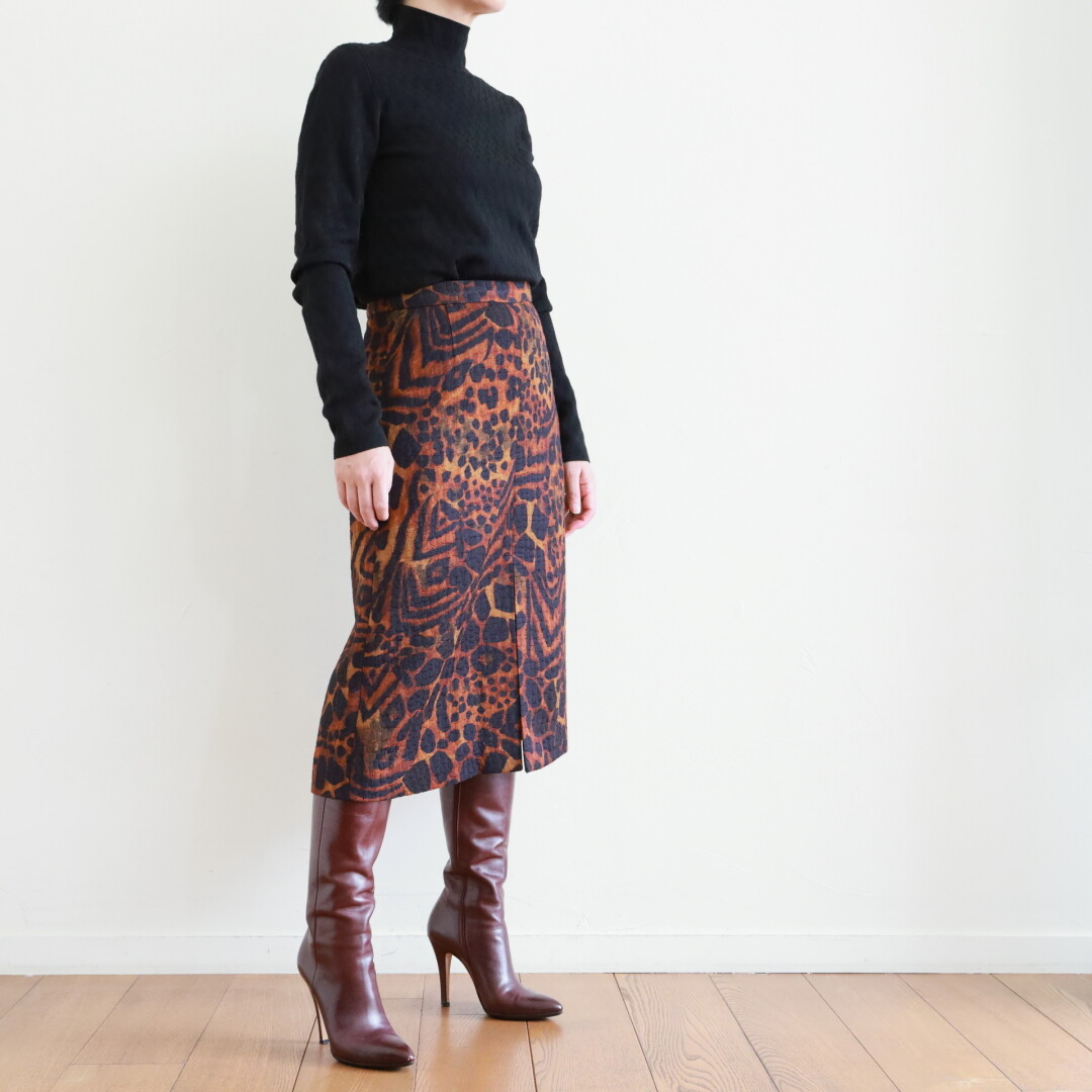 dries van noten ジャガードスカート DRIES VAN NOTEN ジャカード スカート | レッド | FARFETCH JP