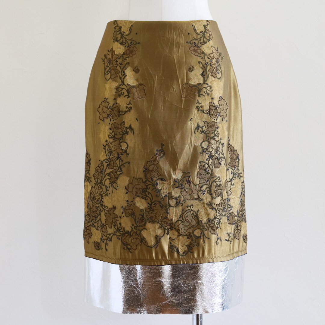 関税込【Dries Van Noten】ゴールドシルバー パデッド トップス DRIES VAN NOTEN ~ ゴールド × シルバーのスカート : CLOSET