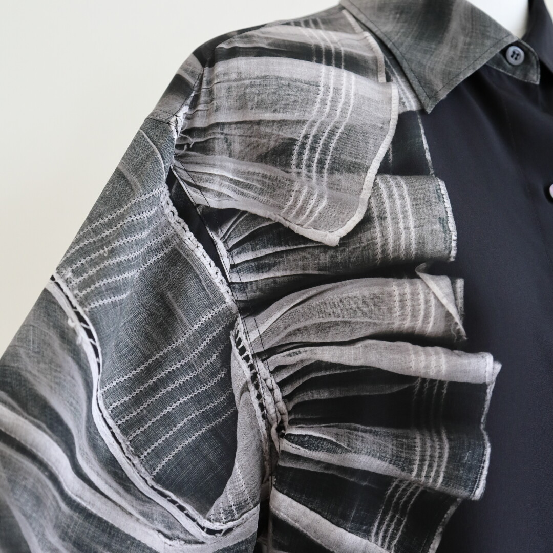 【Dries Van Noten】 プリント ドレープ ドレス DRIES VAN NOTEN ～ 原点のシャツドレス（ドレーププリント