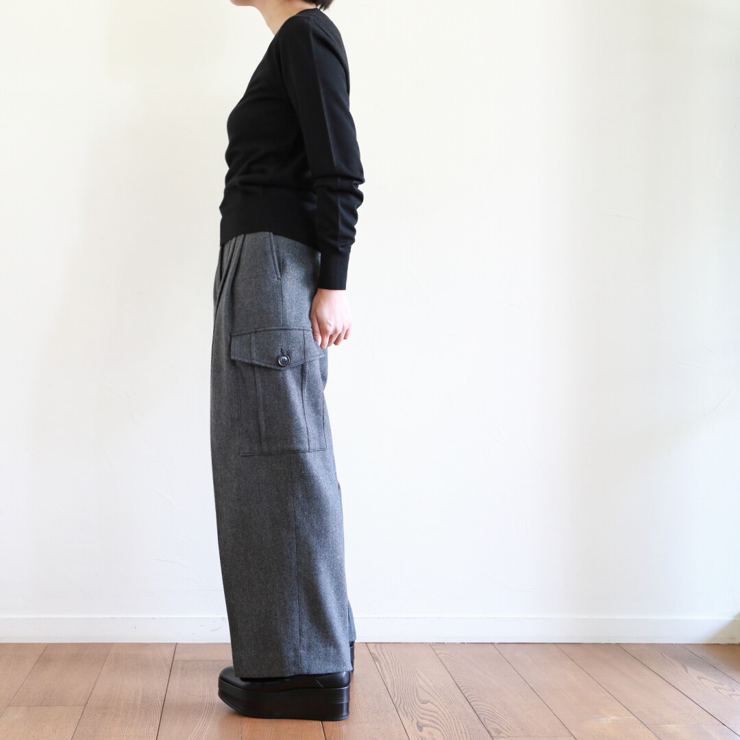 DRIES VAN NOTEN ウールパンツ 紺 46 ライカ期 ヘリンボーン