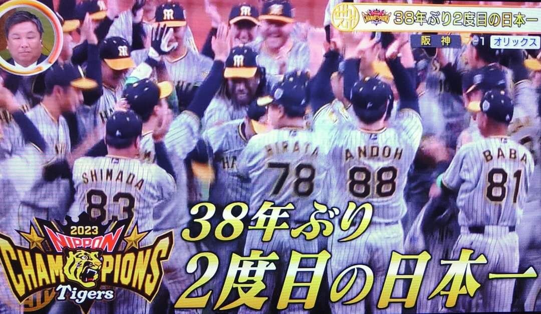 日曜日は釣りで疲れとったけど、阪神タイガースが日本一になったんで、めっちゃアドレナリンが出て全然寝れん