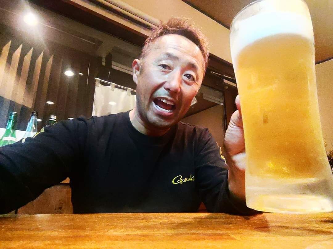 カンパチの刺身&ウマズラハギの煮付け&生ビール🍺めっちゃ美味ぇー😍💞
