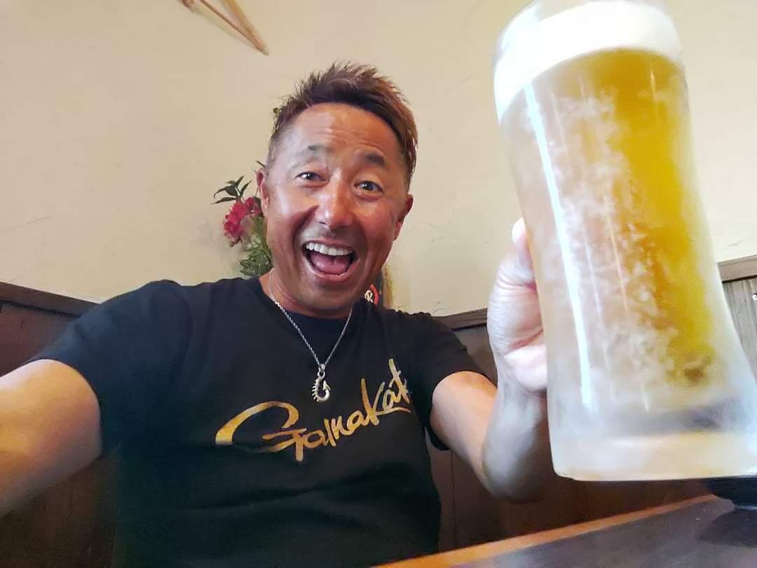 伊勢エビの刺身&白イカ&焼鳥皮&生ビール🍺めっちゃ美味ぇー😍💞