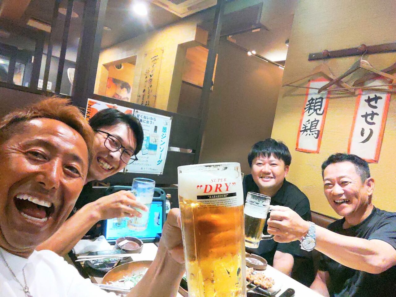 まるちゃん達と近所の｢倉敷酒房　伝｣でビール🍺でした😉🎵