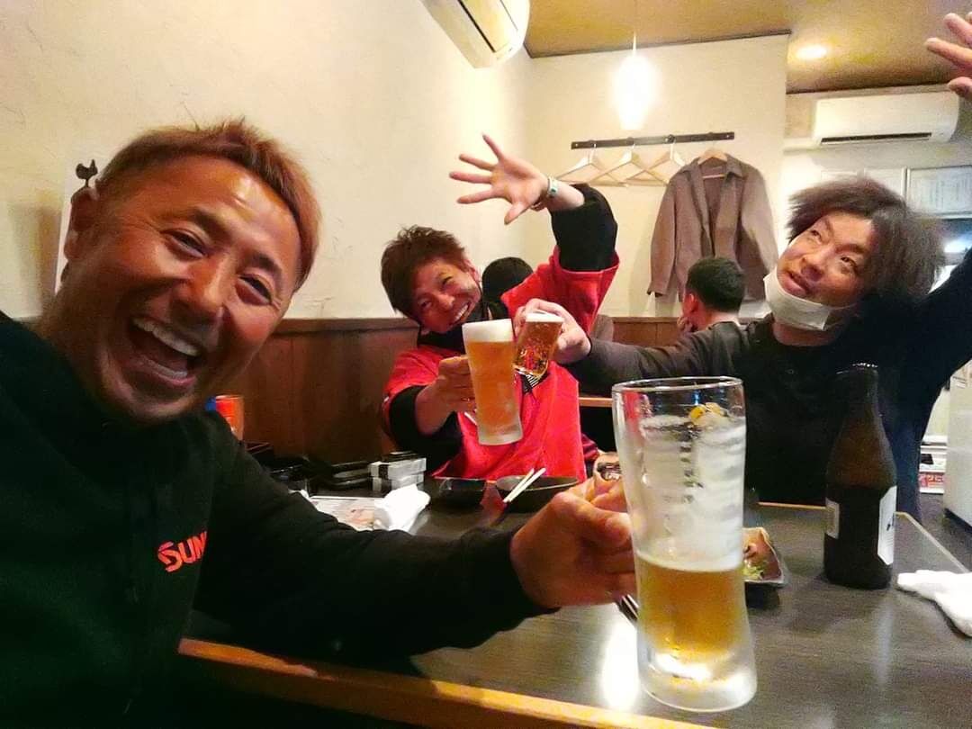 アオリイカの刺身&天ぷら&バター醤油焼き&生ビール🍺めっちゃ美味ぇー😍💞