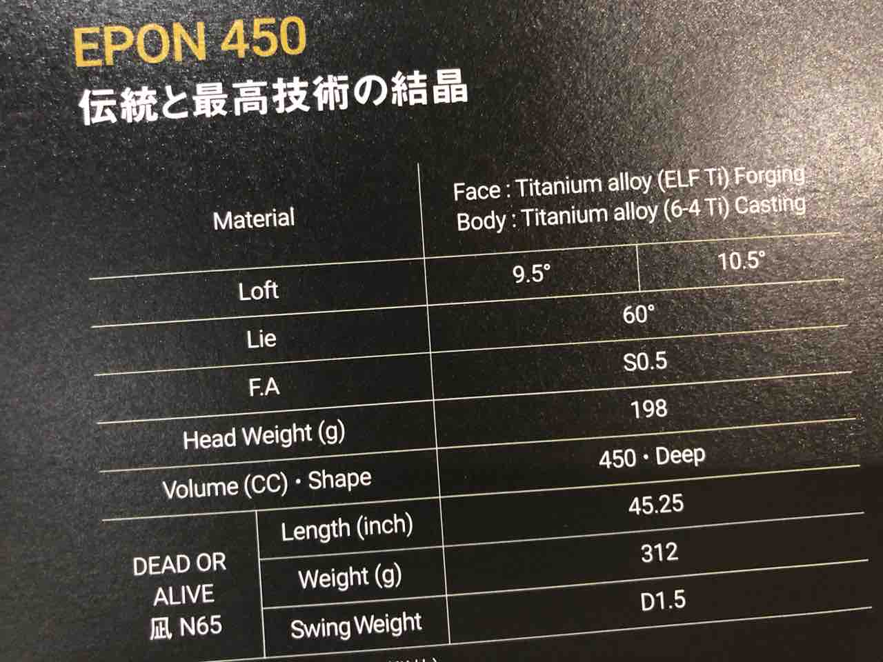 ☆遠藤製作所70周年記念限定モデル♩EPON 450 ドライバー☆ : Club-Tの 