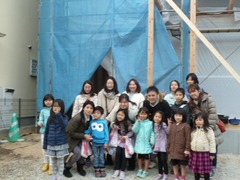餅まきの記念撮影