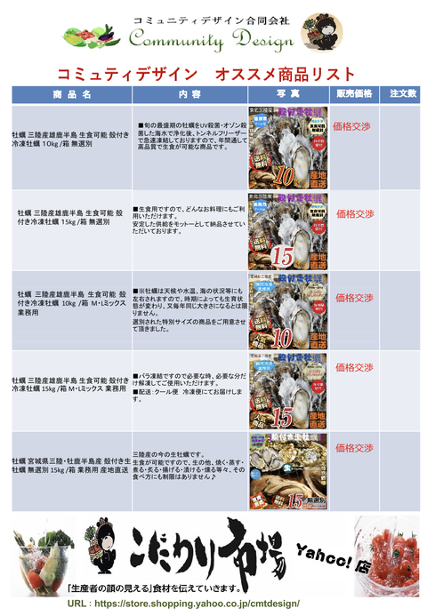 宅配サービス「オススメ品」裏