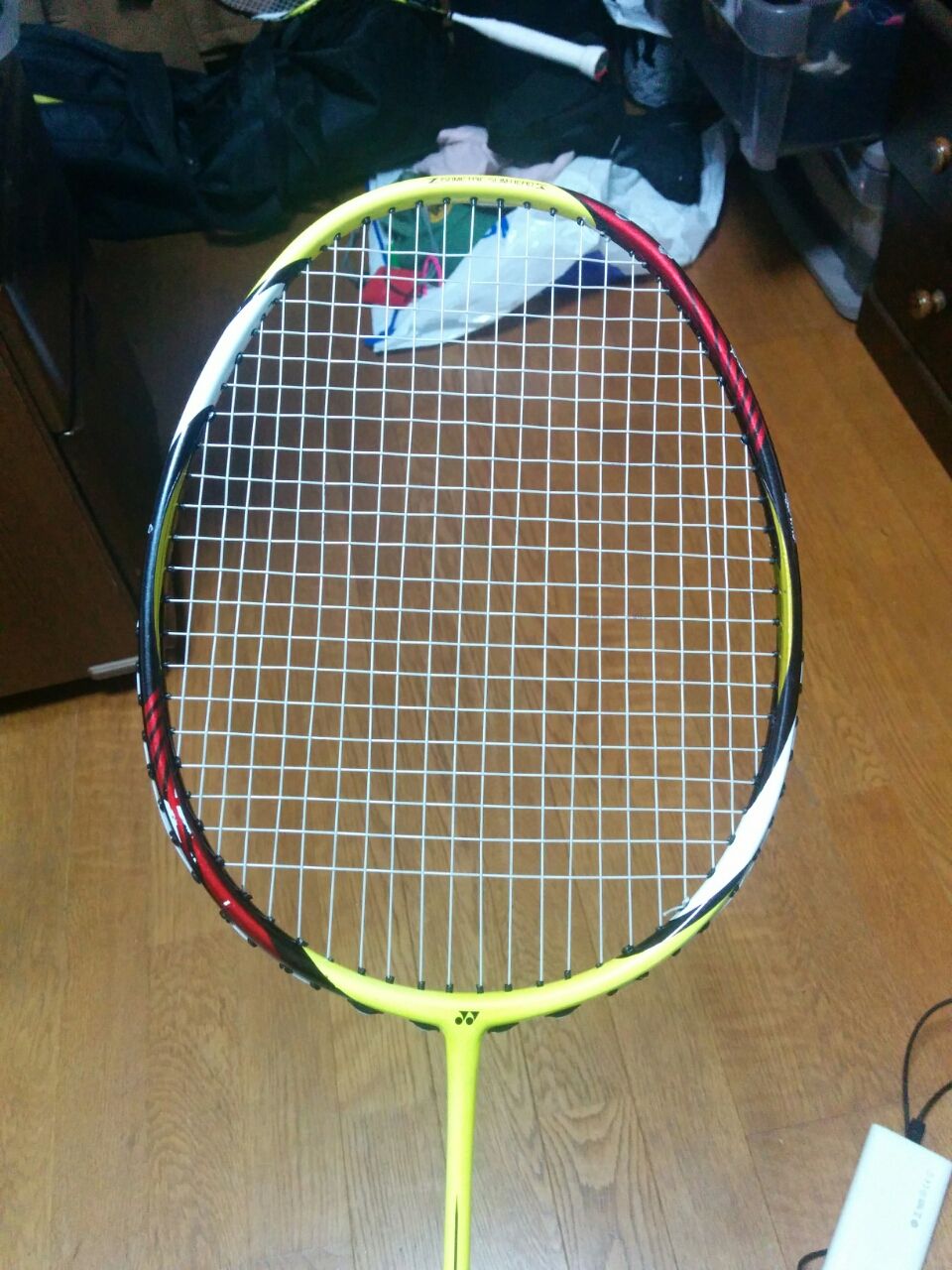 1本張りの張り方 わっしょいの羽球日記