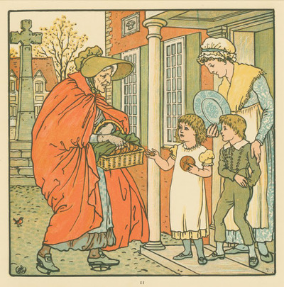 08 Hot Cross Buns wood engraving (by Edmund Evans) 16.5 x 16 cm