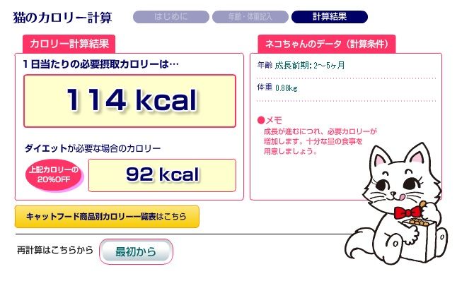 ここたんの必要カロリー : ゆりさんとここたんと私