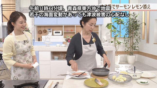 杉原凜アナ　エプロンの巨乳！！