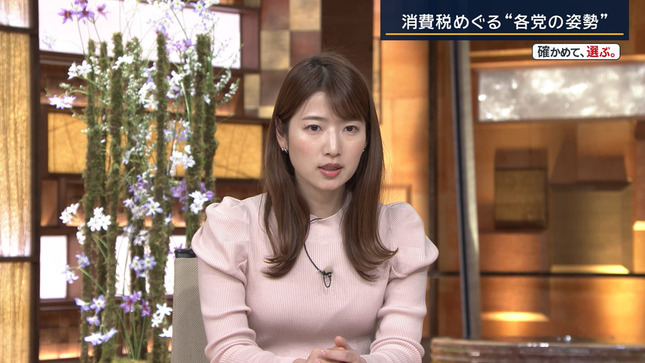 安藤萌々アナ　ニットの豊乳がくっきり！！【GIF動画あり】