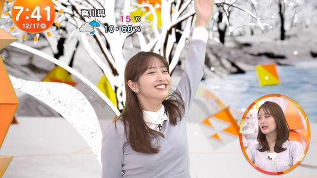 藤本万梨乃アナ　ニットの巨乳、エクササイズ！！【GIF動画あり】