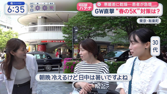 森山みなみアナ　街頭インタビューでうっすらと谷間！！【GIF動画あり】