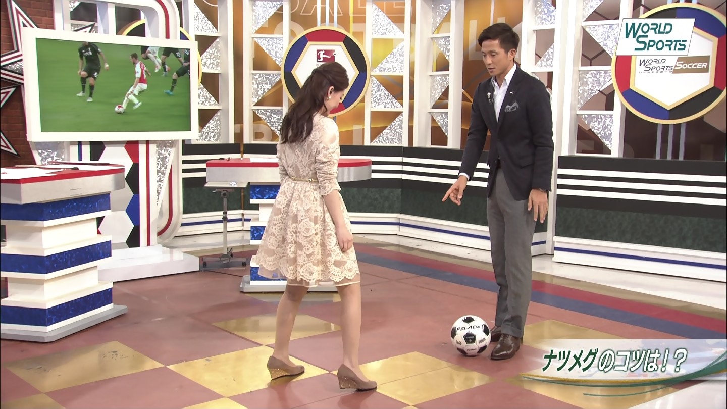 深津瑠美アナがスタジオでサッカー アナきゃぷ速報