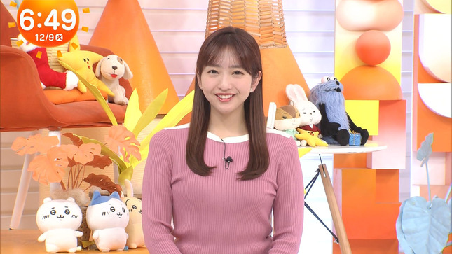 藤本万梨乃アナ　巨乳くっきり、ニットのエクササイズ！！【GIF動画あり】