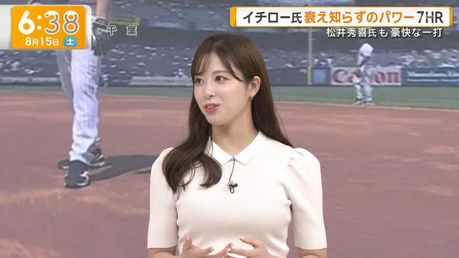 田原萌々アナ　ニットの胸がくっきり！！