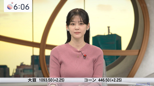 中原みなみアナ　ニットで巨乳がくっきり！！