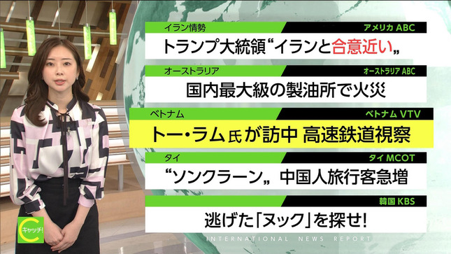川口由梨香 キャッチ！世界のトップニュース 20