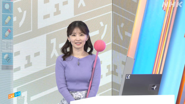 田中美都キャスター ニットの横乳 & ブラ線!!【GIF動画あり】