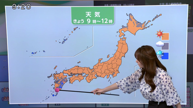NHKお天気お姉さん　ロケット横乳の天気予報！！【GIF動画あり】