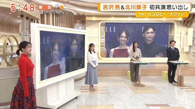 山本雪乃アナ　ピタピタのニットで横乳くっきり！！