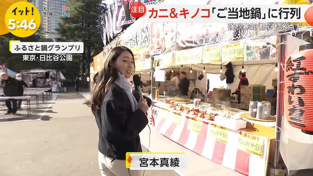 宮本真綾アナ　ピタパンのお尻とセクシー食レポ！！