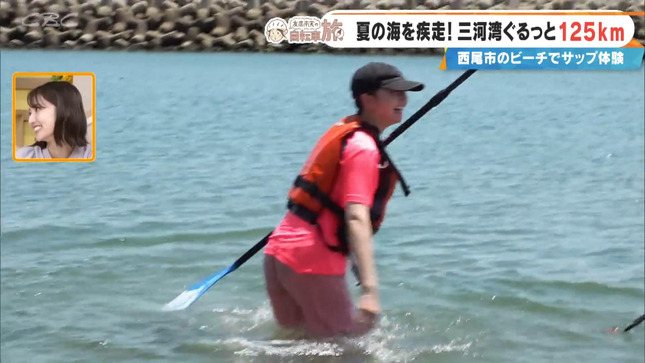 友廣南実アナ　海に落ちてパンツが透けてしまうハプニング！！【GIF動画あり】
