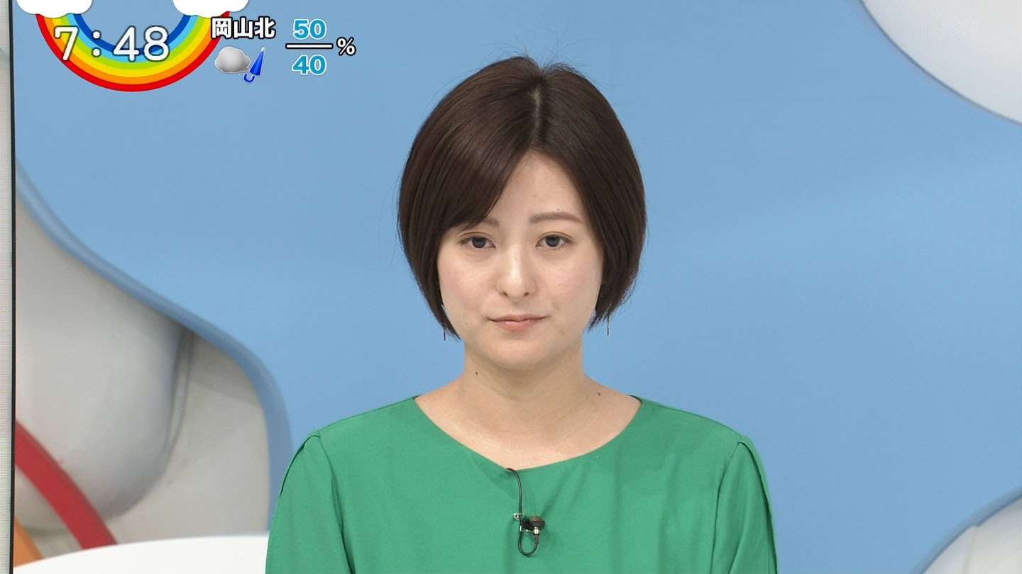 徳島えりかアナ ピチピチニットでおっぱい強調 アナきゃぷ速報