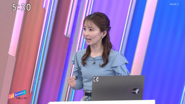 田中美都キャスター　胸元強調衣装！！【GIF動画あり】