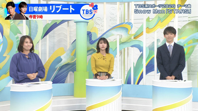 御手洗菜々アナ　ニットの豊乳！！