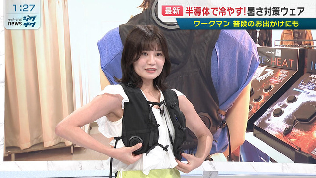 市村紗弥香キャスター　ノースリーブ脇全開！！