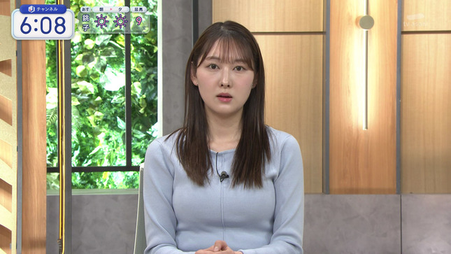 森山みなみアナ　セクシーニットの豊乳！！【GIF動画あり】