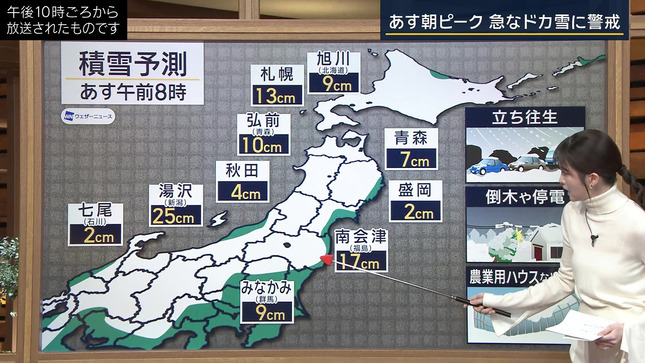 細川栞キャスター　白いニットで胸元が透ける！！【GIF動画あり】