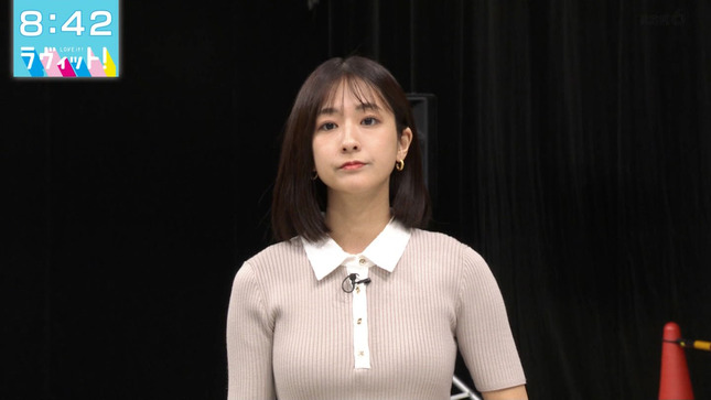 田村真子アナ　ニットのふくらみがクッキリ！！