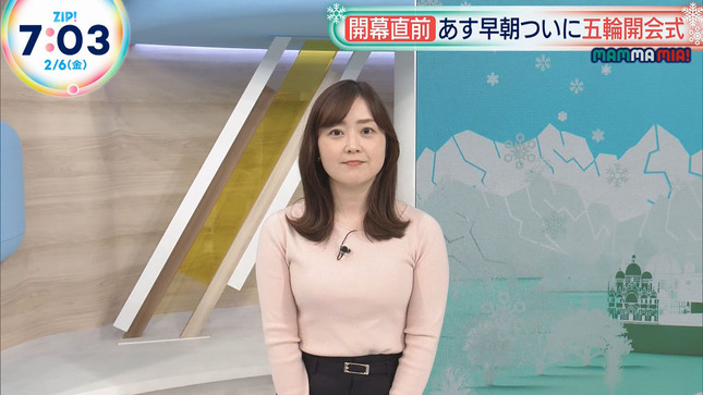 水卜麻美アナ　ピタピタのニットで激しく巨乳が揺れる！！【GIF動画あり】