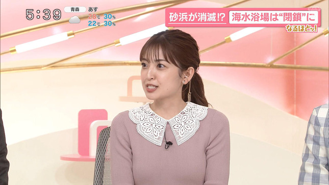 瀧口麻衣アナ　ニットの豊乳！！