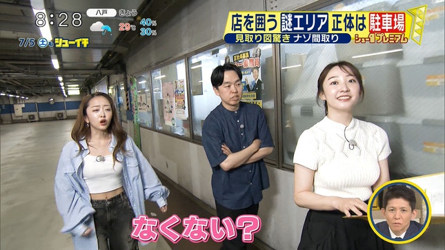 杉原凜アナ　ニットで巨乳がくっきり ＆ ノースリーブ！！