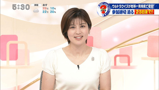 鈴江奈々アナ　胸元強調衣装！！