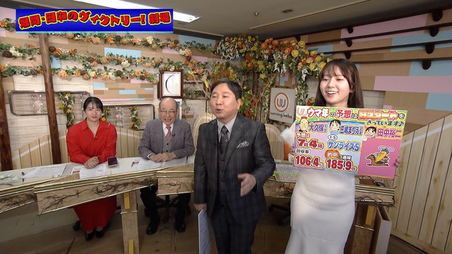 冨田有紀アナ　白いボディコンに下着が浮き出る！！