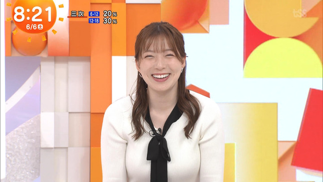 阿部華也子アナ　ニットで巨乳がくっきり！！【GIF動画あり】
