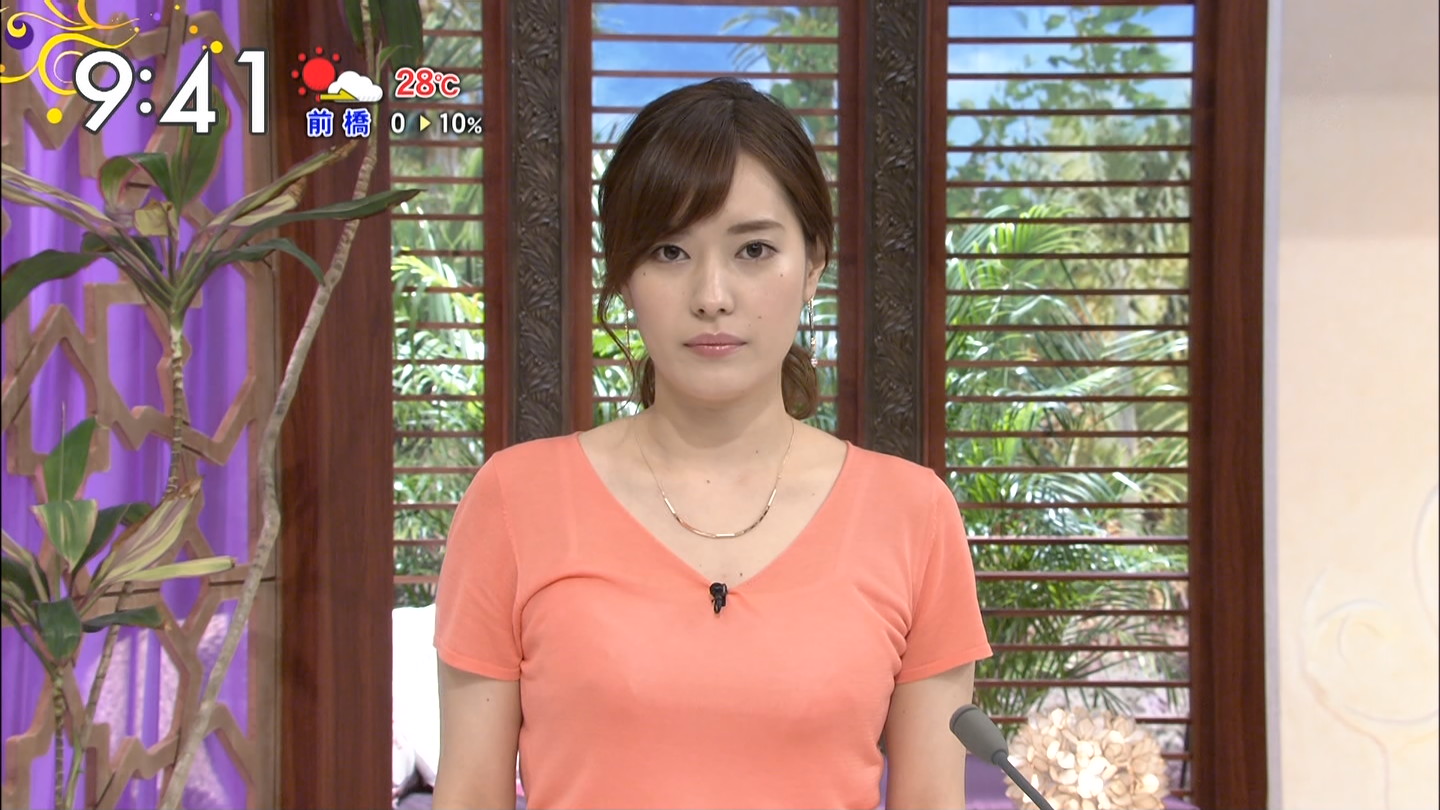 林みなほアナ 巨乳横乳 透け透けインナー アナきゃぷ速報
