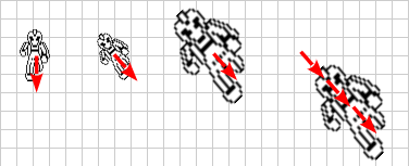 右に45度回転して、2倍に拡大して、3 進む