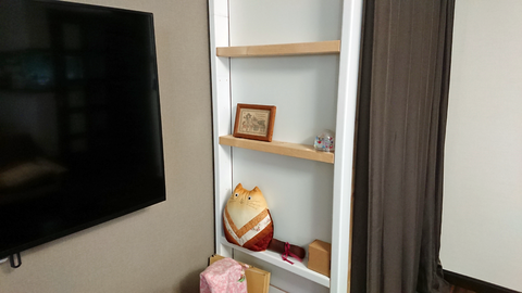 壁が薄いので棚が有効活用さ